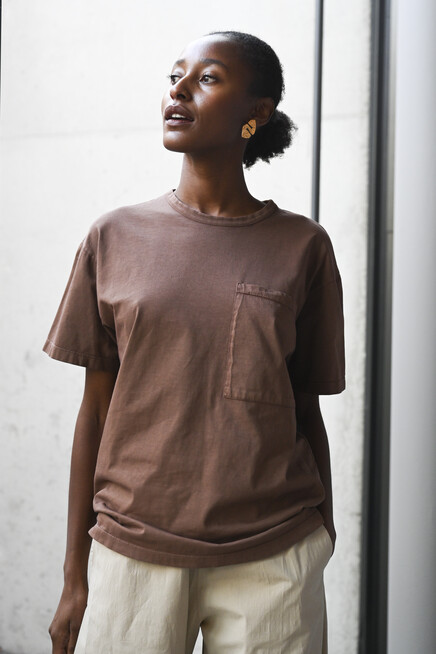 can pep rey t-shirt s/s pocket brown